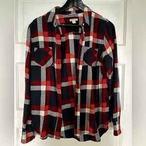 Flannel- red white and blue